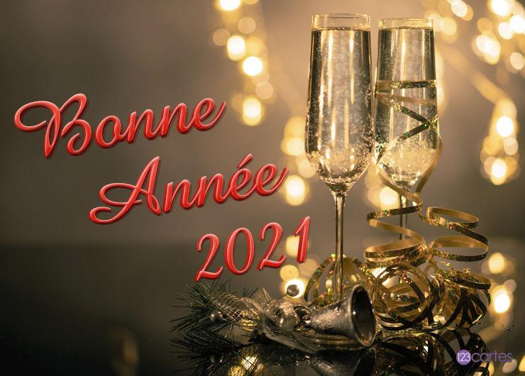 Flutes champagne carte bonne annee 2021 123cartes 1